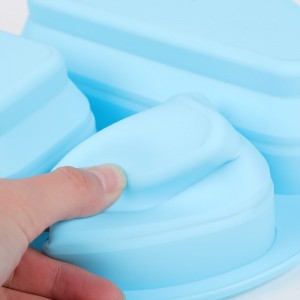 Cutie de prăjit extensibilă și pliabilă Bento Box Silicone Container pentru copii, containere din plastic pentru mâncare