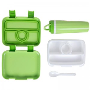 Cutie de prânz pentru copii în stil Bento cu 4 compartimente, dovadă de scurgere