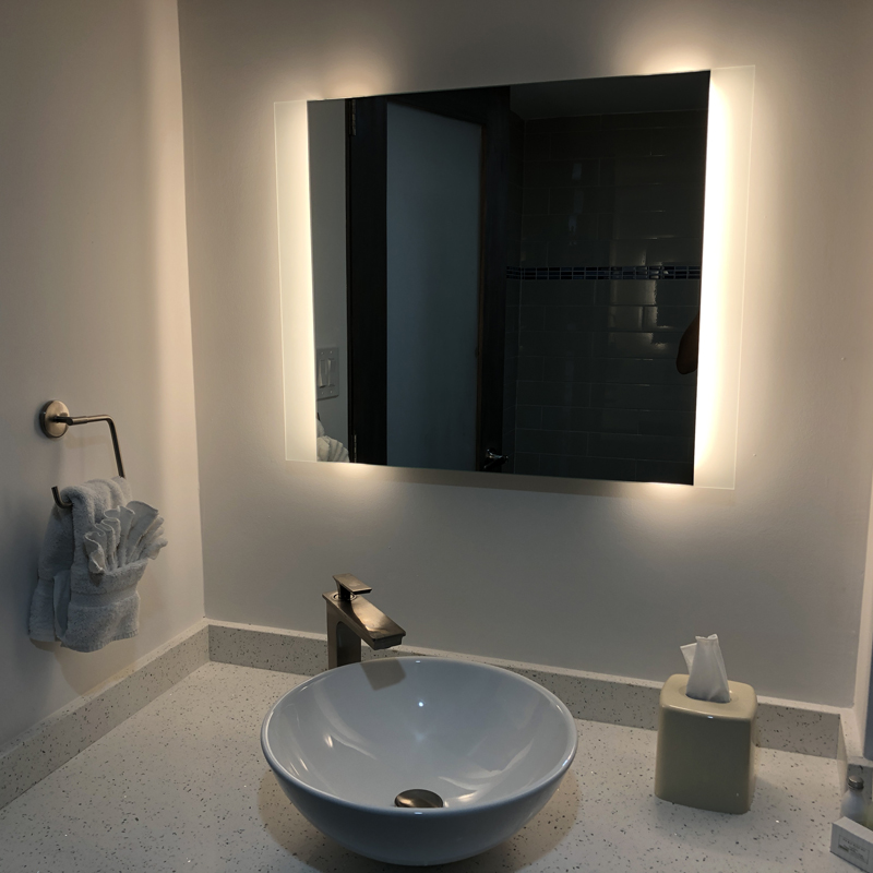 Oglinda de baie retroiluminată cu LED-uri de lux din UE și SUA-ENE-AL-105