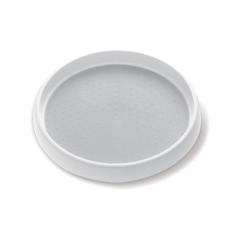 Dulap cu cameră antiderapant cu 2 niveluri Lazy Susan, placă rotativă, 12 inch, alb / gri