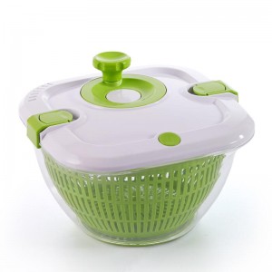 Spinner cu salată mare din plastic verde și alb