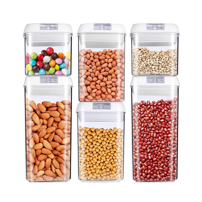 6 bucăți BPA Set liber de containere pentru depozitarea cerealelor din plastic BPA