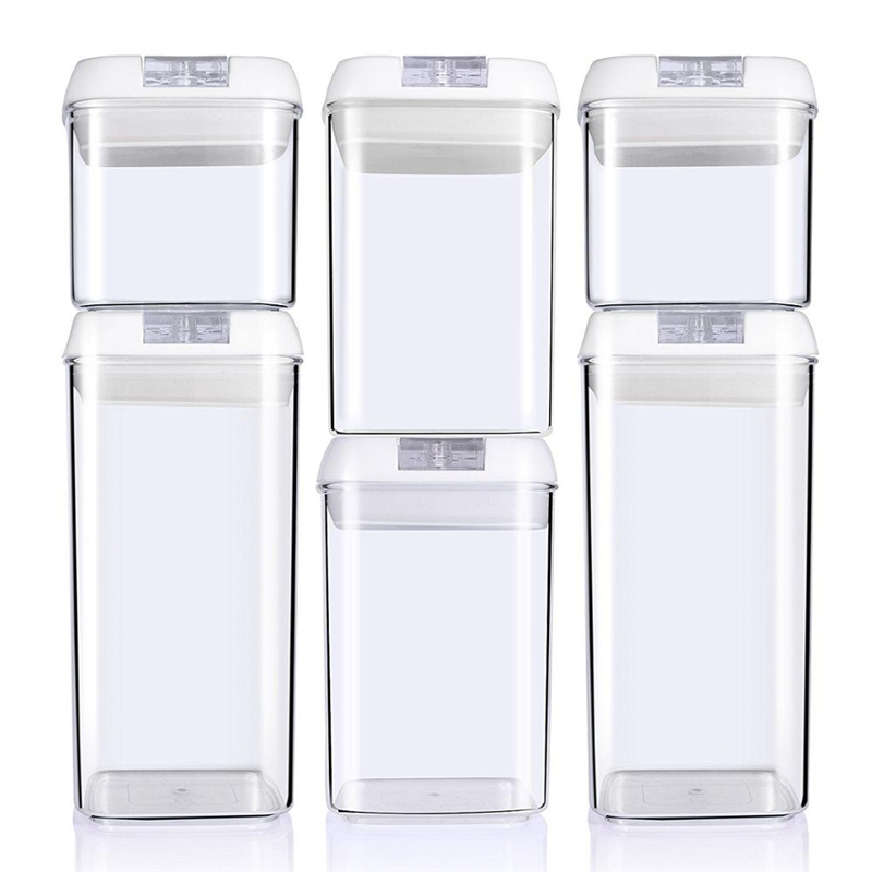 6 bucăți BPA Set liber de containere pentru depozitarea cerealelor din plastic BPA