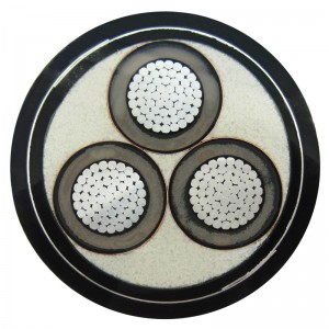 Tensiune medie 11KV 3 cablu blindat cu miez / PVC Swa Cablul electric din oțel