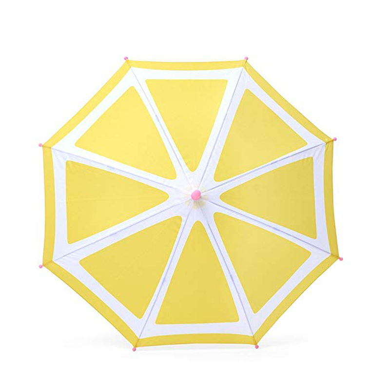 Umbrella de fructe portocalii de 21 inci Model de drăguț Umbrelă de dimensiuni reduse Print personalizat Umbrelă dreaptă