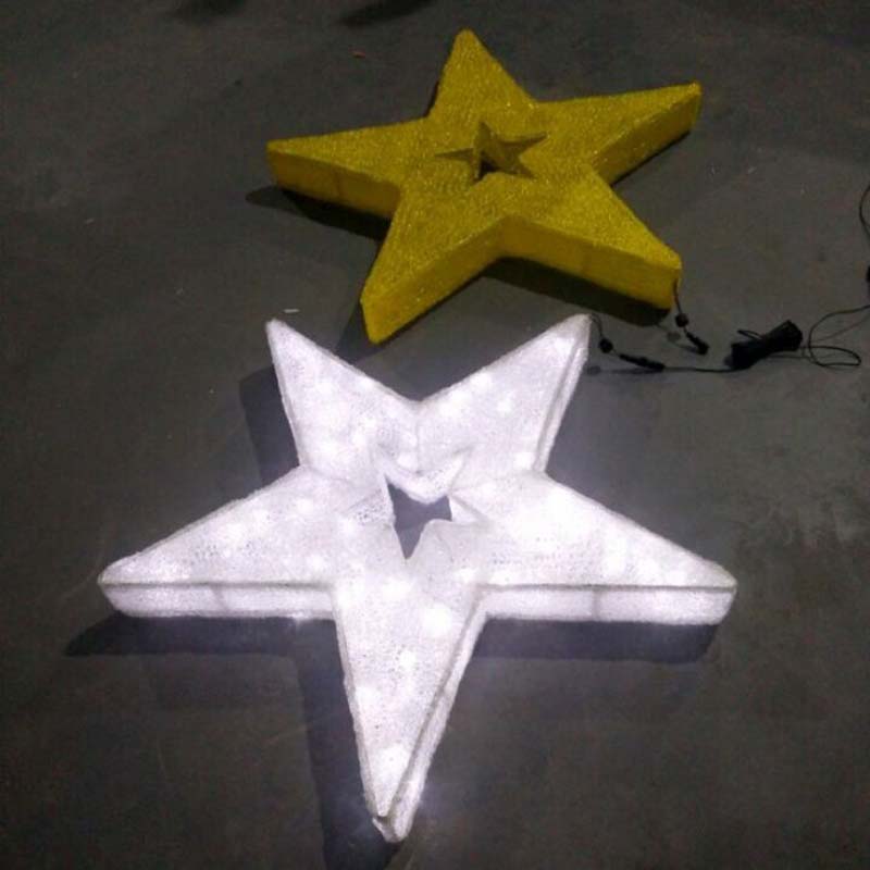 Decorațiuni de Crăciun cu stele LED-uri Stele luminoase cu LED-uri albe