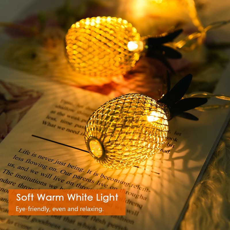 LED 灯 串 10LED Lumină albă caldă cu ananas