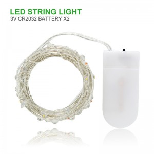 5M 3M 2M 1M LED cupru sârmă de argint Lumini de sfoară Ghirlandă pentru Anul Nou Crăciun Acasă Decorarea nunții Baterie