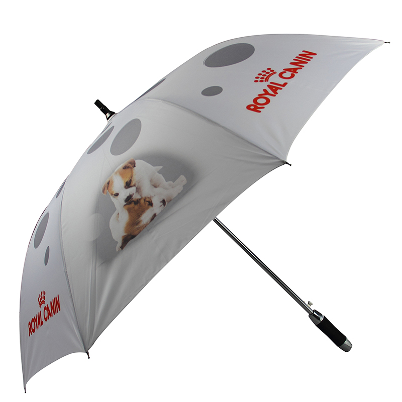 Cățeluș tiparire Arbore din aluminiu Tesatura Pongee Umbrelă de golf deschisă automat