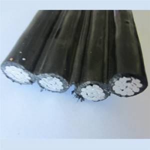 4x16mm ABC 4core Pachet aerian Xlpe Cablu de aluminiu / Cablu quadruplex din aluminiu