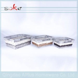 Cutie de depozitare țesută manual din ratan PE