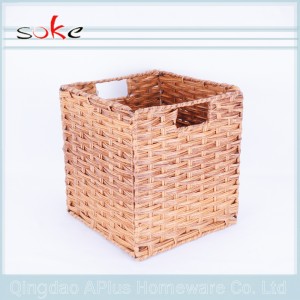 Coșul de depozitare din țesut din ratan PE de depozitat