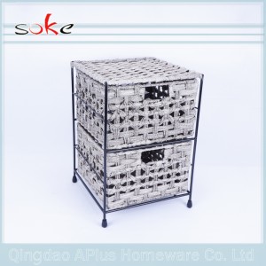 Recipient de depozitare din țesătură fabricat manual din ratan PE