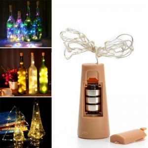 20 LED sticla cu sticla de vin lampa Fairy Lights Față de plută 2M Nunta petrecere
