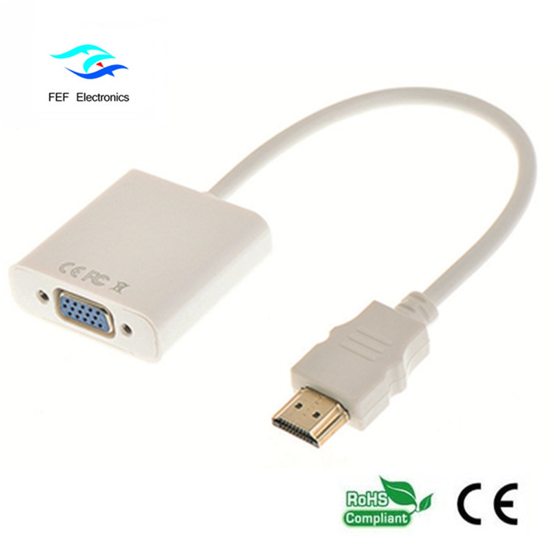 Plug and Play Mascul la femel 1080p Cablu convertor HDMI TO VGA pentru femei Cod: FEF-HIC-001