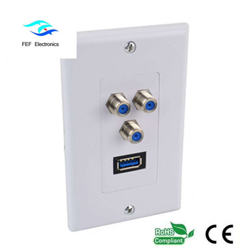 Placă de perete USB3.0 AM + 3F Placă față de perete 115 * 70MM Cod: FEF-M-026