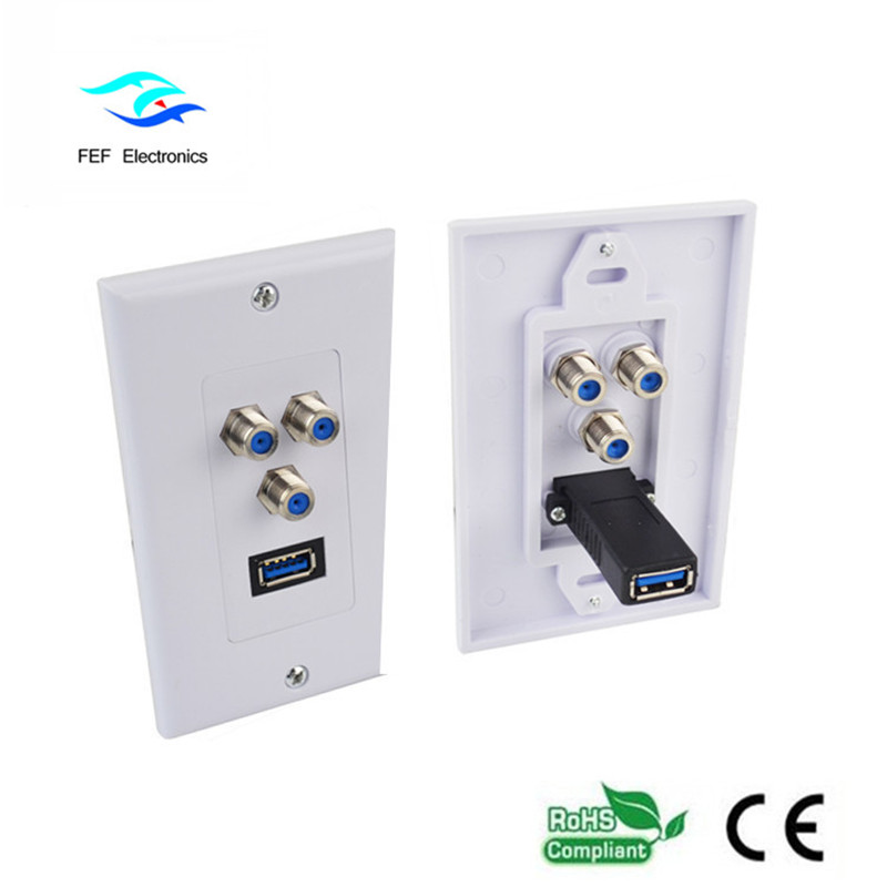 Placă de perete USB3.0 AM + 3F Placă față de perete 115 * 70MM Cod: FEF-M-026
