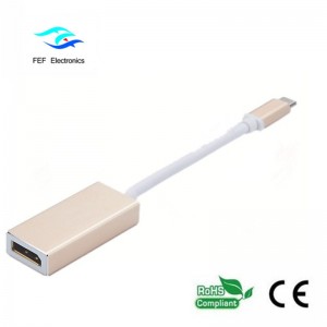 USB TYPE-C la Displayport convertor feminin Carcasă metalică Cod: FEF-USBIC-004