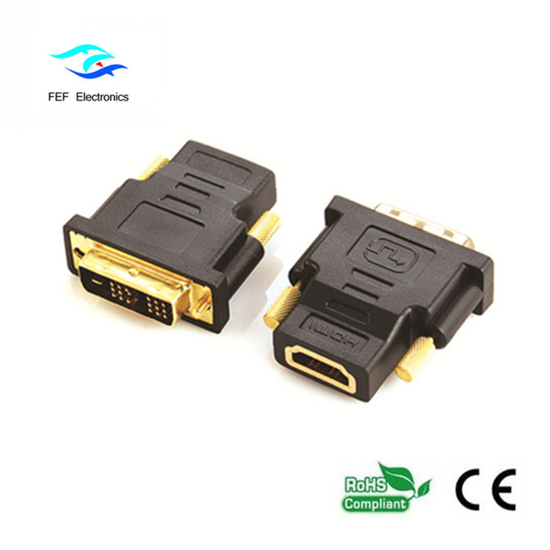 DVI (18 + 1) adaptor de sex masculin la HDMI feminin auriu / placat nichel Cod: FEF-HD-002