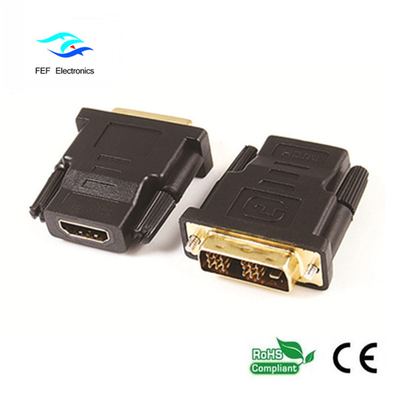 DVI (24 + 1) adaptor de sex masculin la HDMI feminin auriu / placat nichel Cod: FEF-HD-003