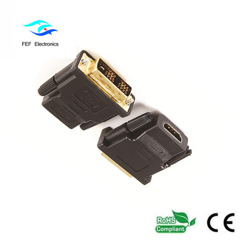 DVI (24 + 1) adaptor de sex masculin la HDMI feminin auriu / placat nichel Cod: FEF-HD-003