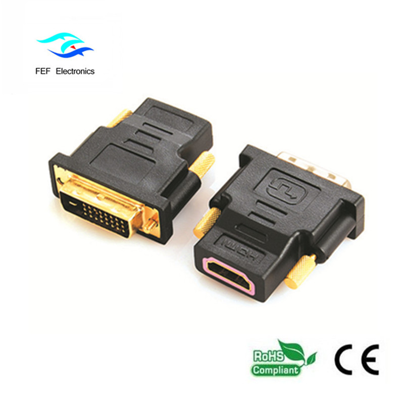 DVI (24 + 1) adaptor de sex masculin la HDMI feminin auriu / placat nichel Cod: FEF-HD-004