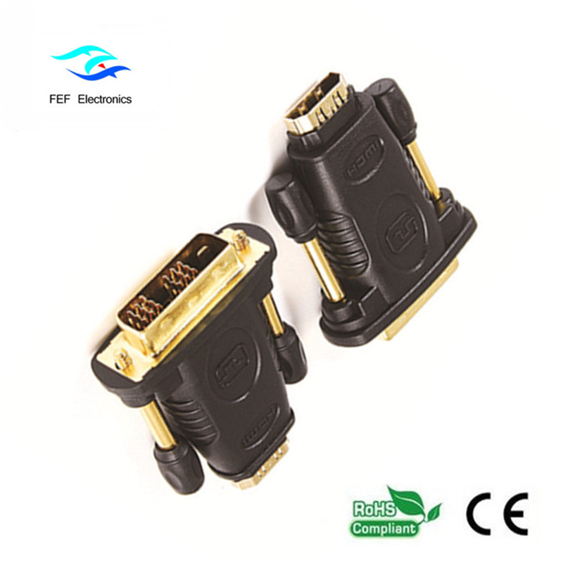 DVI (24 + 1) adaptor mascul / HDMI feminin aur / nichel Cod: FEF-HD-005