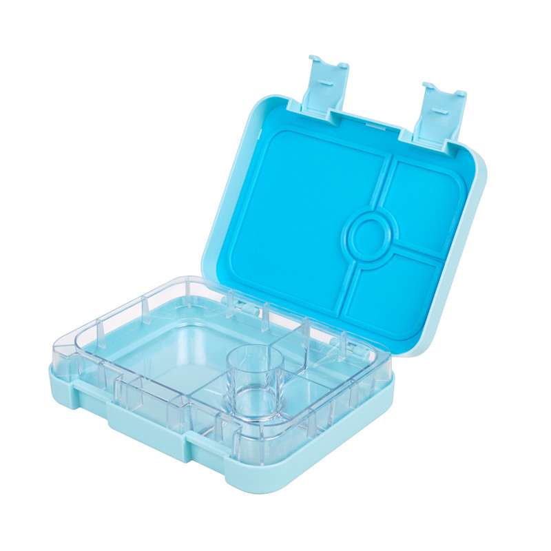 Container Bento Box pentru prânz pentru copii și adulți, culoare albastră, 4 compartimente