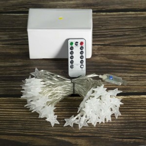 Luminile cu coarde, Rymbo 34ft Lumini interioare / exterioare în formă de stea LED Lumini strălucitoare albe și calde și adaptor la distanță