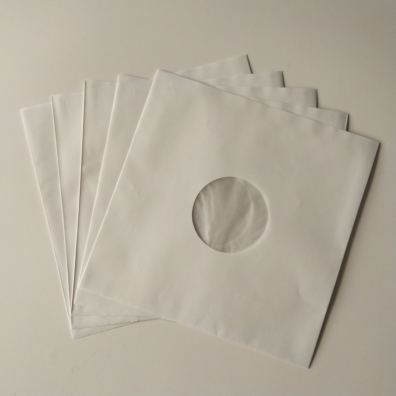 33RPM Hârtie Kraft albă cu mânecă interioară Polilinizată cu găuri pentru 12 înregistrări de vinil