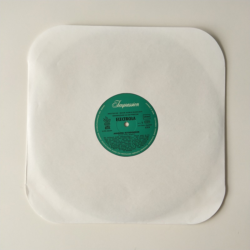 12 Hârtie Albă Manșon Record LP 33 RPM Colțuri rotunde cu gaură