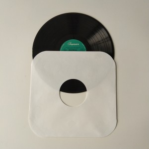 12 Hârtie Albă Manșon Record LP 33 RPM Colțuri rotunde cu gaură