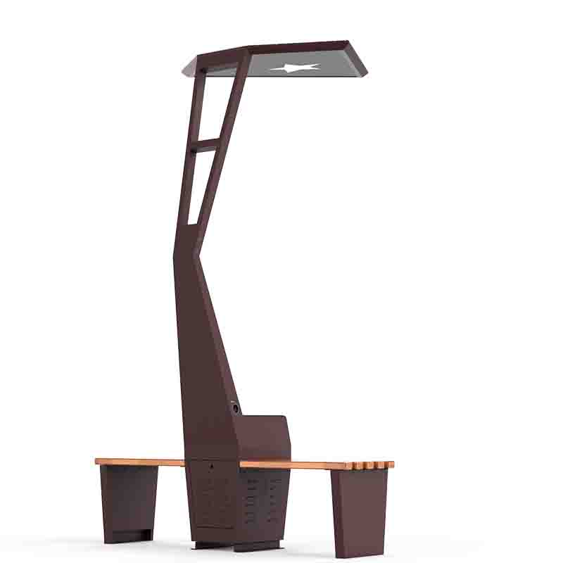 Iluminat exterior cu LED-uri solare, cu telefoane și tablete inteligente pentru bancă