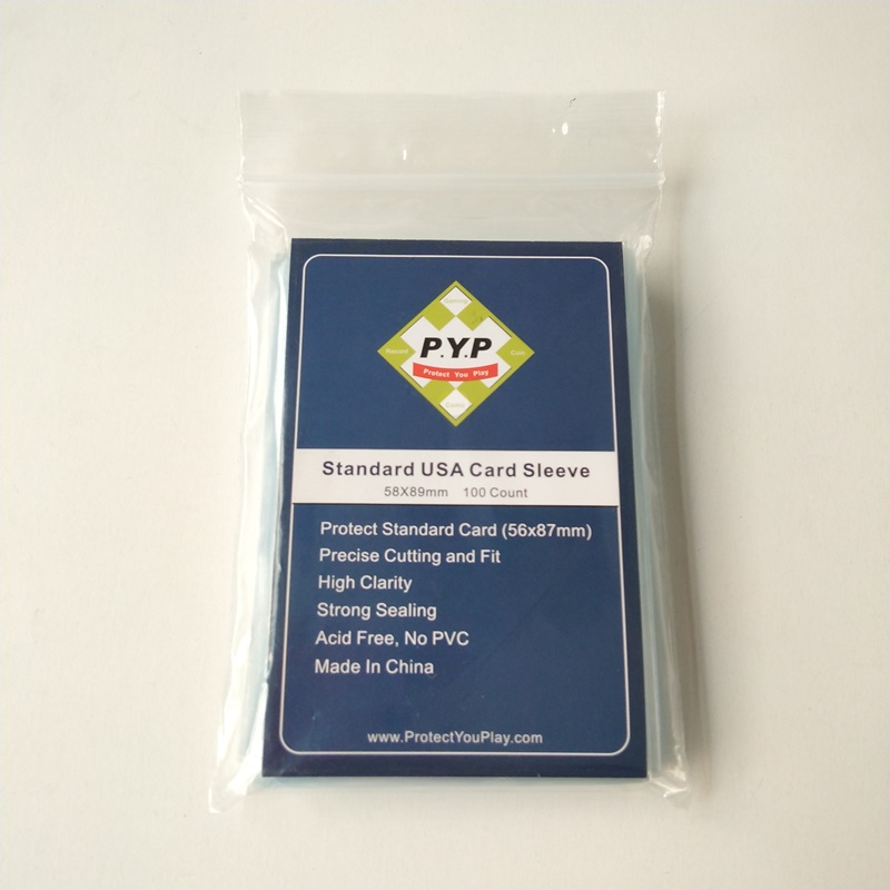 Mânecă de carte de dimensiuni de 56x87 mm pentru jocuri de carton Crystal Clear Standard SUA