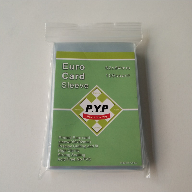 Mânecă de carte de dimensiuni Euro transparentă cristal transparentă 59x92mm Mânecă de carte de joc