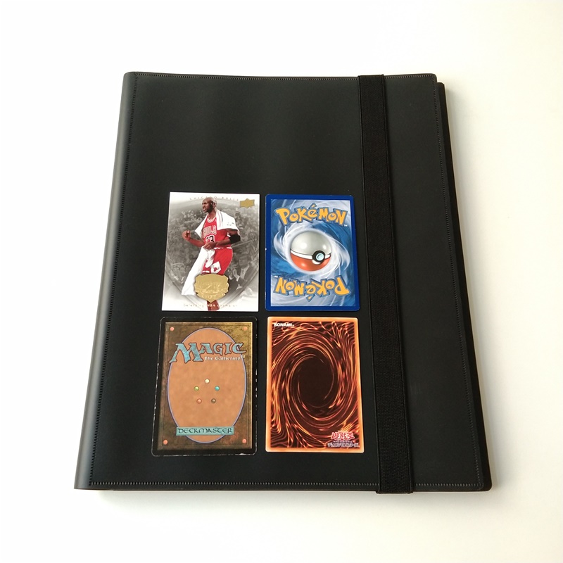 Albume de legături pentru carduri de colecție din 9 buzunare poli-negru pentru carduri MTG / YGO / Sport