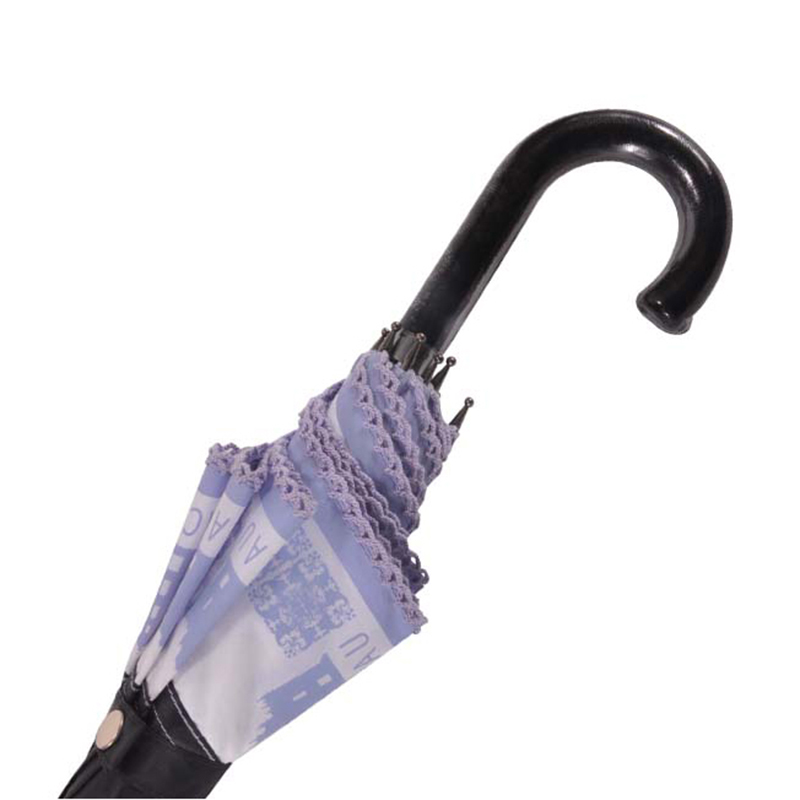 2 Umbrela pliabilă personalizată de călătorie compactă pliabilă cu mâner curbat