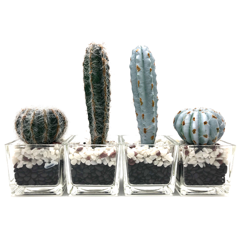 Cactus artificial în ghiveci de sticlă decorativi Faux decorațiuni cu suc pentru casă sau birou