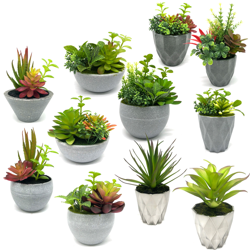 Mini plante artificiale suculente cu oală de masă decorativă Globe decorative pentru casă