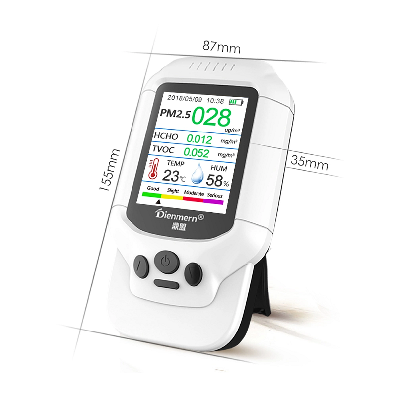 Dienmern DM502 PM2.5 Detectorul de particule cu laser de calitate profesională Testarea profesională a contorului profesional pentru PM1.0 PM10 LCD Display Dete