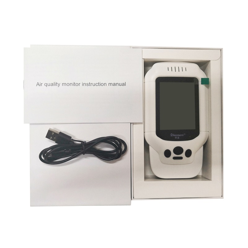 Dienmern DM502 PM2.5 Detectorul de particule cu laser de calitate profesională Testarea profesională a contorului profesional pentru PM1.0 PM10 LCD Display Dete