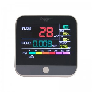 Detector inteligent pentru calitatea aerului Dienmern Monitor DM306 cu senzor laser Sensibilitate înaltă PM2.5 HCHO TVOC TEMP HUM