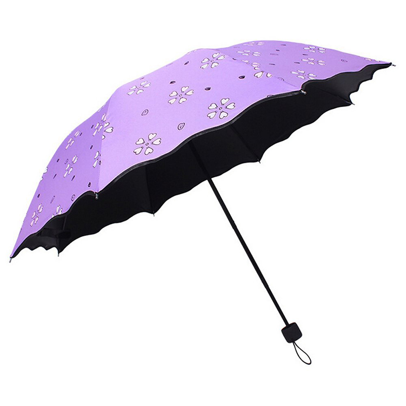 Print frumos 3 ori manual deschis deschidere de culoare magică umbrelă sub ploaie