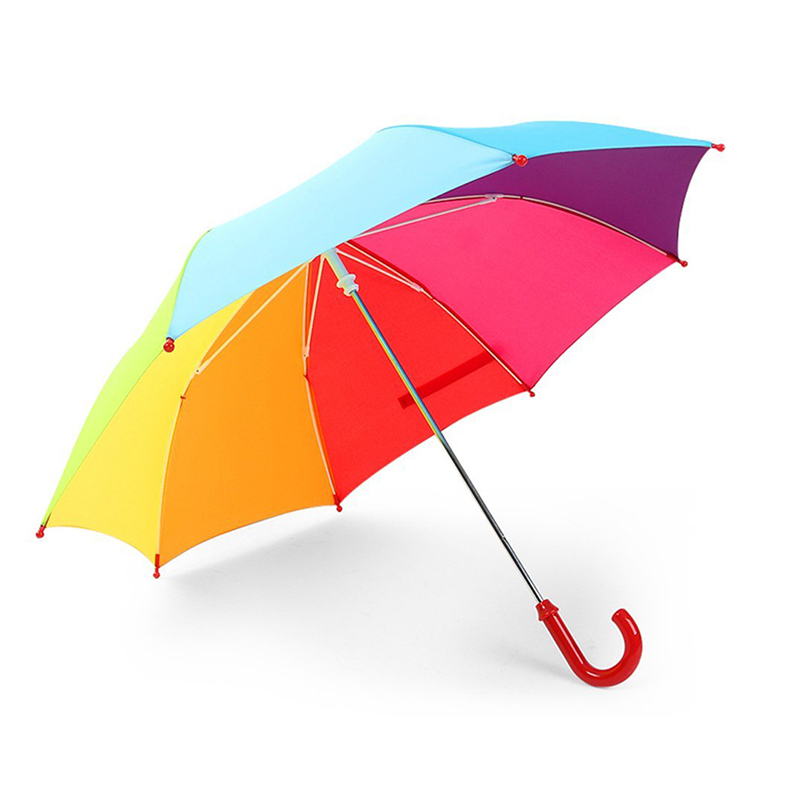 copii umbrela dreaptă funcție automată deschisă curcubeu țesătură colorată
