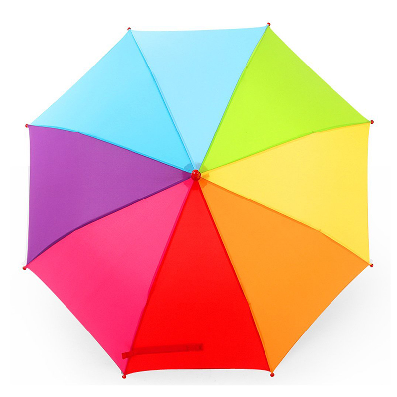 copii umbrela dreaptă funcție automată deschisă curcubeu țesătură colorată