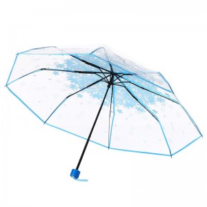 POE material promoțional transparent 3 articole de umbrelă deschise manual