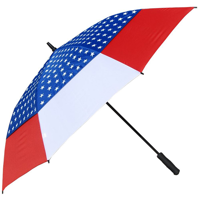 Articol promoțional nou umbrelă de golf din țesătură dublă de 30 cm grosime cu imprimeu steag