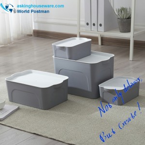 Cutie multifuncțională din plastic cu capac, recipiente transparente de depozitare 5 în 1