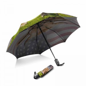 Tipărire personalizată rezistentă la vânt, rezistentă la vânt, cu coaste din fibră de sticlă cu 2 secțiuni, deschise și închise automat