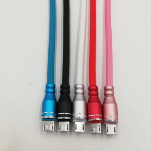 Încărcare rapidă din aluminiu Carcasă rotundă TPE Cablu USB pentru micro USB, tip C, încărcarea fulgerului și sincronizarea iPhone